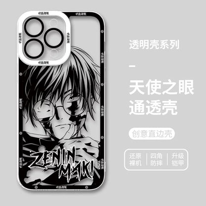 Japanese Anime Jujutsu Kaisen Black & White Drawing Style | Choso Geto Maki Kinji Nobara Hajime Hiromi - iPhone Case PLUS SE2 XS XR X 11 12 13 14 15 16 16e 17 17e Pro Promax 12mini 13mini