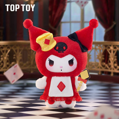 Kuromi Poker Kingdom DIAMOND plush pendant in red with a gold diamond emblem and gold key
