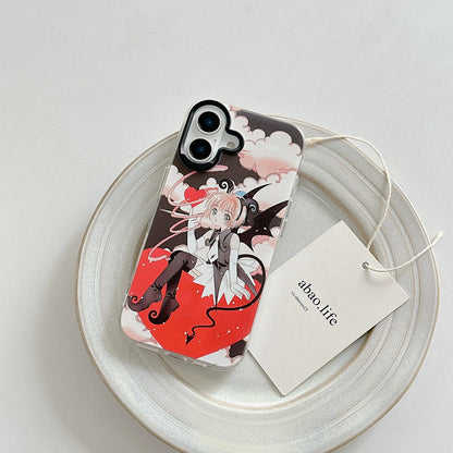 CardCaptorSakura Retro Comic Laser Case | Part 3 Cosplay Style Sakura Kero Chan - iPhone Case PLUS SE2 XS XR X 11 12 13 14 15 16 16e 17 17e Pro Promax 12mini 13mini