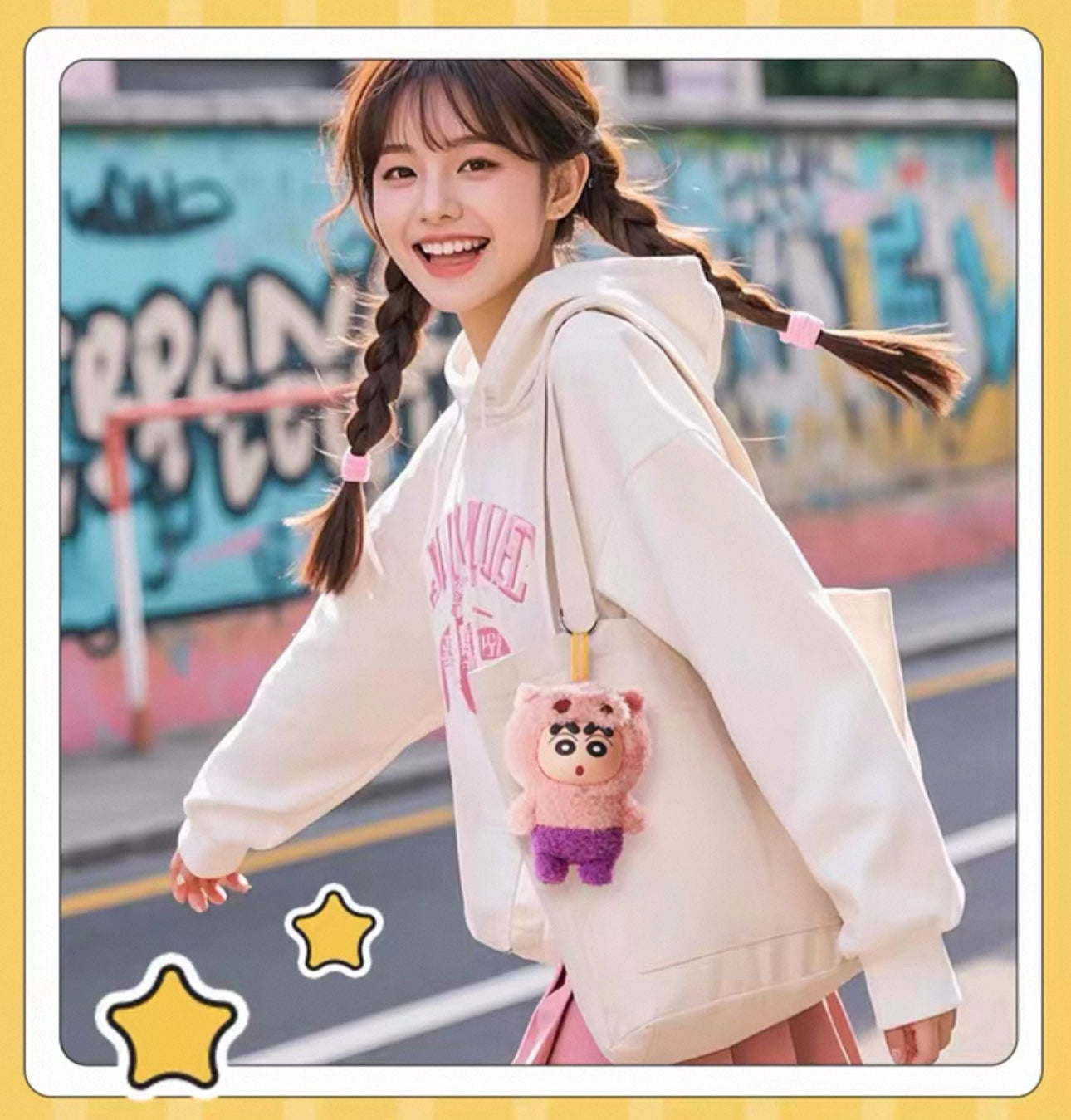 Japanese Cartoon Crayon Shin-chan Cosplay Soft Plush Series | Dinosaur Buriburi Boochan Shiro- Vinyl Face Plush Doll Figure Keychain Collectable Toys Mystery Blind Box - KawaiiGiftLand