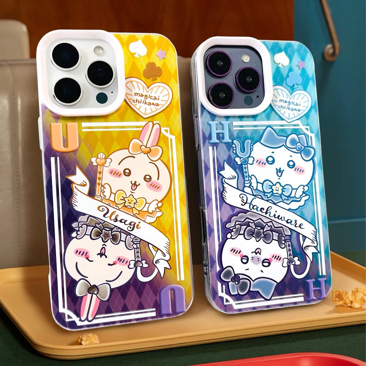 Japanese Cartoon ChiiKawa Dark & Magical Girl Laser Case | ChiiKawa Hachiware Usagi Momonga - iPhone Case 11 12 13 14 15 16 16e 17 17e Pro Promax