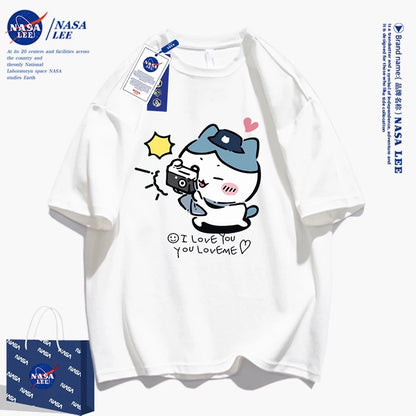 Japanese Cartoon ChiiKawa Casual Style T-Shirt Series | Hachiware Happy Picnic with Camera - Kawaii Fashion Items