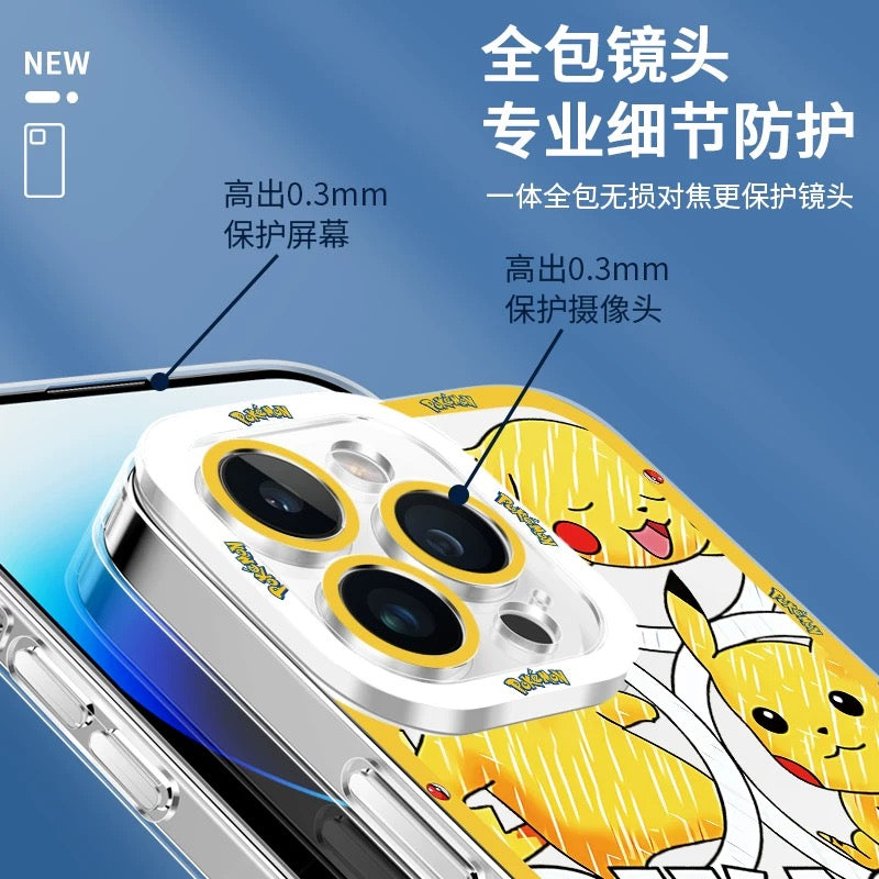 Japan Cartoon Pokemon All Drawing Version | Pikachu Gengar Squirtle Snoriax Psyduck Bulbasaur - iPhone Case PLUS SE2 XS XR X 11 12 13 14 15 16 16e 17 17e Pro Promax 12mini 13mini