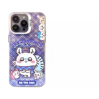 Japanese Cartoon ChiiKawa Best Wishes Winter Laser Case | ChiiKawa Hachiware Usagi Momonga - iPhone Case 11 12 13 14 15 16 16e 17 17e Pro Promax