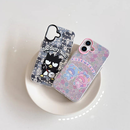 Japanese Cartoon Phone Case | Laser Bad Badtz Maru XO Outing & Angle Little Twin Stars - Phone Case Samsung Galaxy S26 S25 S24 S23 S22 S21 FE Ultra Edge