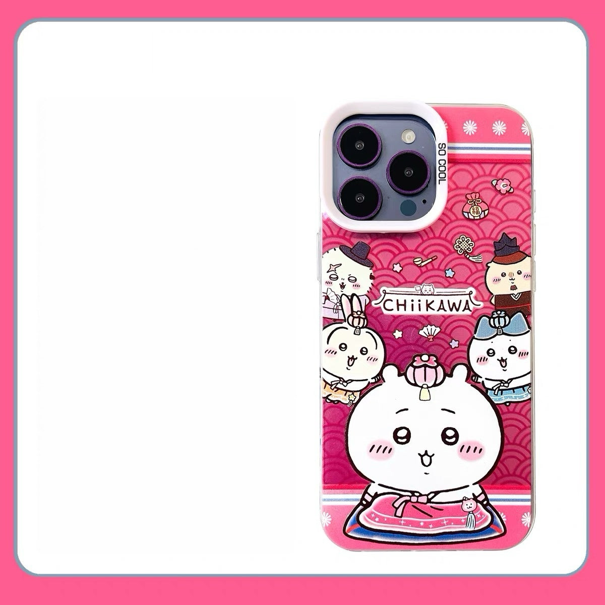 Japanese Cartoon ChiiKawa Korean Dress Up Laser Case | Chiikawa Hachiware Usagi - iPhone Case 11 12 13 14 15 16 16e 17 17e Pro Promax