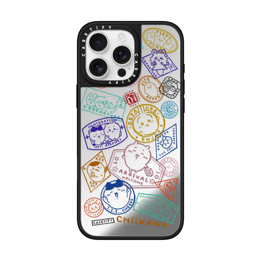 Japanese Cartoon ChiiKawa Mirror Phone Case | ChiiKawa Hachiware Usagi Travel Series - iPhone Case 11 12 13 14 15 16 Pro Promax KawaiiGiftLand
