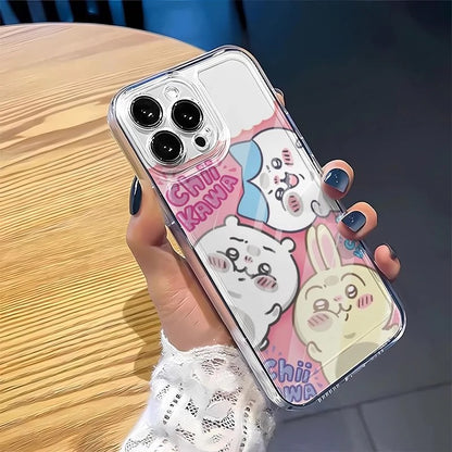 Cute Cartoon ChiiKawa | Sticke on Screen Chiikawa Hachiware Usagi - iPhone Case XR XS X 11 12 13 14 15 Pro Plus Promax