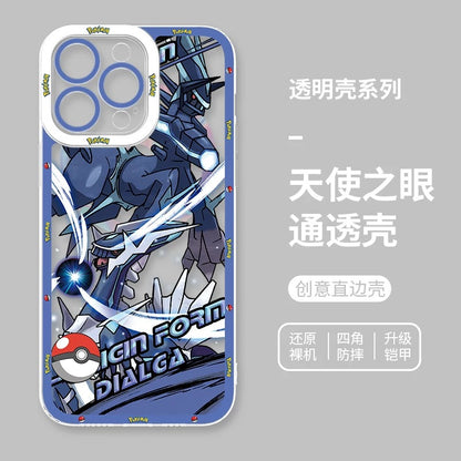Japan Cartoon Pokemon Mega Evolution Anime | Dialga Kyurem Palkia Reshiram Zekrom - iPhone Case PLUS SE2 XS XR X 11 12 13 14 15 16 16e 17 17e Pro Promax 12mini 13mini