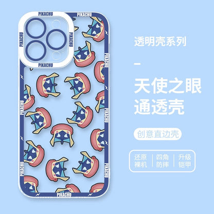 Japan Cartoon Pokemon Full Happy Face Verison | Ash Greninja - iPhone Case 6 7 8 PLUS SE2 XS XR X 11 12 13 14 15 16 16e Pro Promax 12mini 13mini