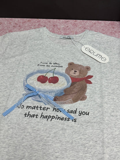 Korean Fashion Cute Animals Style T-Shirt Series | Yogurt Bear - Kawaii Fashion Items