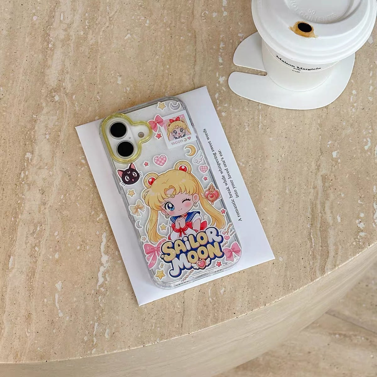 Japanese Cartoon Sailor Moon Gittler Colour Clear Case Version | Sailor Moon Mercury Mars Jupiter Venus - iPhone Case PLUS SE2 XS XR X 11 12 13 14 15 16 16e 17 17e Pro Promax 12mini 13mini