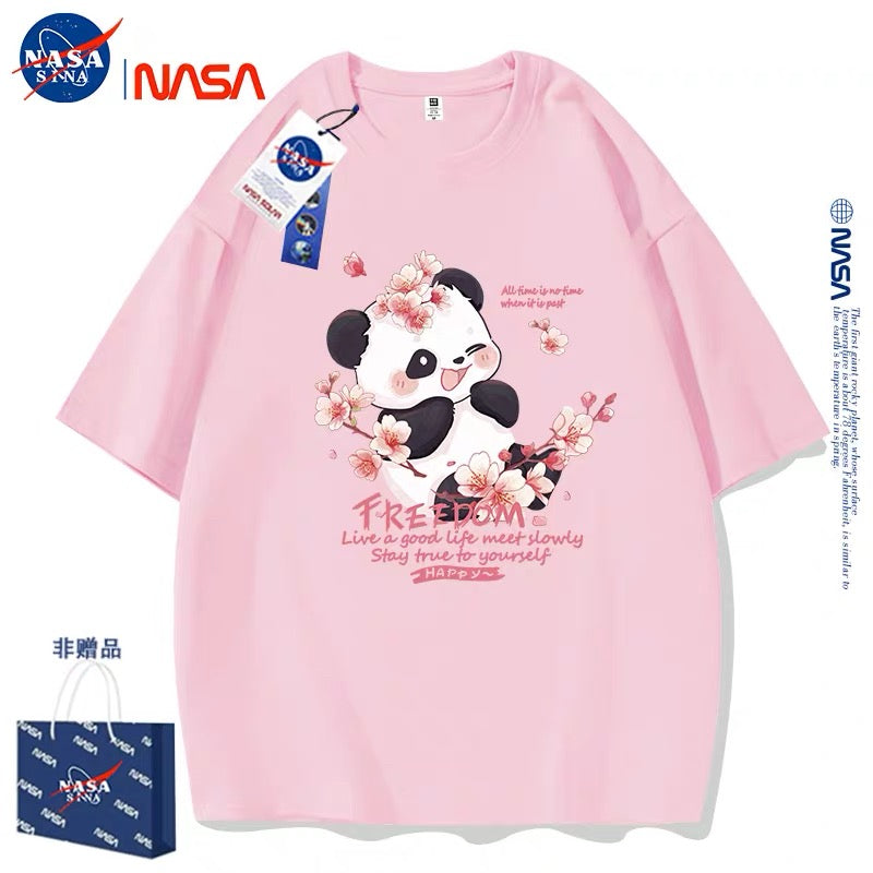 Cute Animals Panda Style T-Shirt Series | Smile Panda with Flower Part1 - Kawaii Fashion Items for Child & Adult Matching outfits for Parents and Children