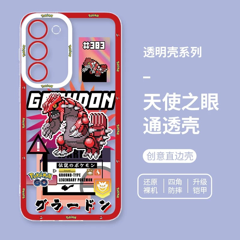 Japan Cartoon Pokemon Game Pixel Version | Ho-Oh Lugia Groudon Kyogre Entei Suicune Raikou Yveltal - Phone Case Samsung Galaxy S26 S25 S24 S23 S22 S21 FE Ultra Edge
