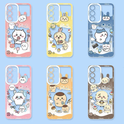 Japanese Cartoon Chiikawa Heart Shape Daily Version | Chiikawa Hachiware Usagi Momonga Kurimanju Rakko - Phone Case Samsung Galaxy S26 S25 S24 S23 S22 S21 FE Ultra