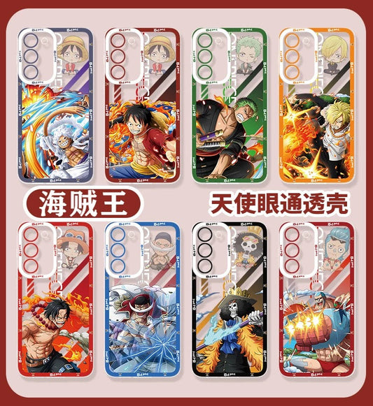 Japanese Cartoon One Piece Fighting Version | Monkey D Luffy Zoro Sanji Portgas D. Ace Edward Newgate Brook Frank - Phone Case Samsung Galaxy S26 S25 S24 S23 S22 S21 FE Ultra Edge