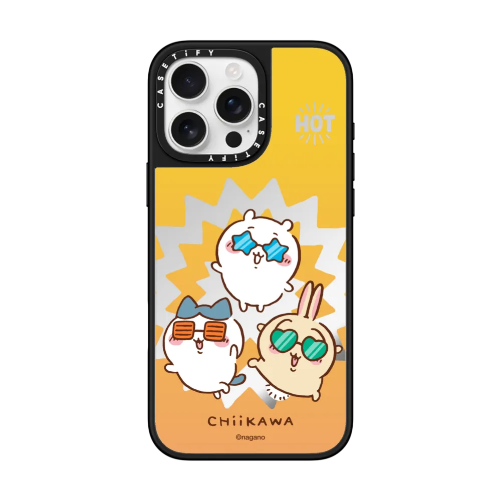Japanese Cartoon ChiiKawa Mirror Phone Case | ChiiKawa Hachiware Usagi Summer Time Party - iPhone Case 12 13 14 15 16 17 Pro Promax