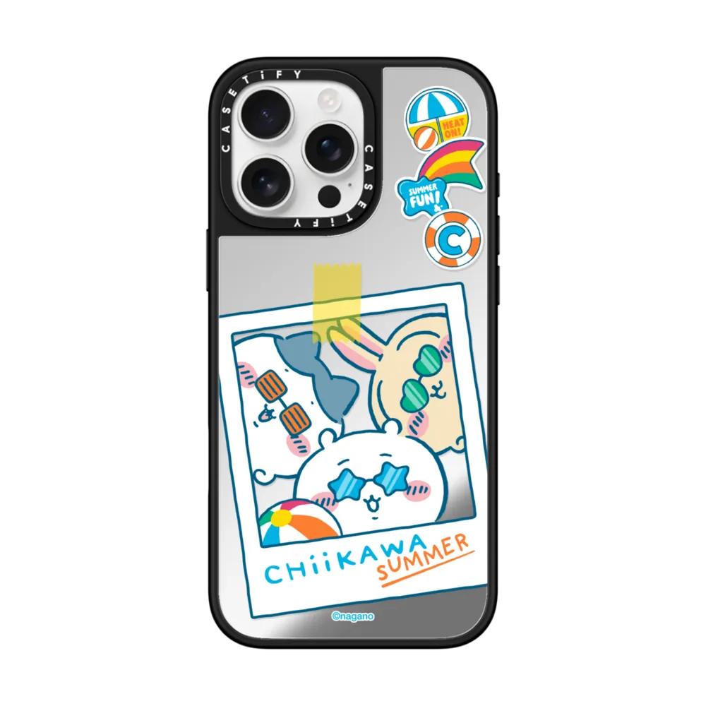 Japanese Cartoon ChiiKawa Mirror Phone Case | ChiiKawa Hachiware Usagi Summer Time Party - iPhone Case 12 13 14 15 16 17 Pro Promax