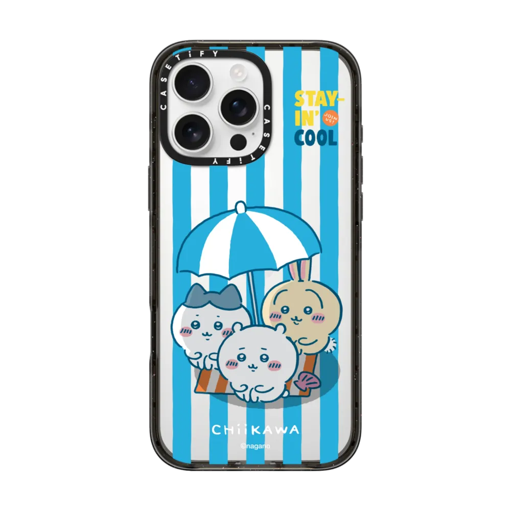 Japanese Cartoon ChiiKawa Transparent Phone Case | ChiiKawa Hachiware Usagi Summer Pool Party Playing Time - iPhone Case 12 13 14 15 16 17 Pro Promax