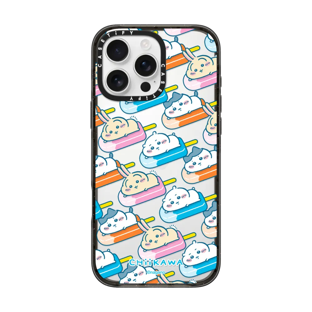 Japanese Cartoon ChiiKawa Transparent Phone Case | ChiiKawa Hachiware Usagi Summer Pool Party Playing Time - iPhone Case 12 13 14 15 16 17 Pro Promax