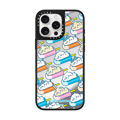 Japanese Cartoon ChiiKawa Mirror Phone Case | ChiiKawa Hachiware Usagi Summer Pool Party Playing Time - iPhone Case 12 13 14 15 16 17 Pro Promax