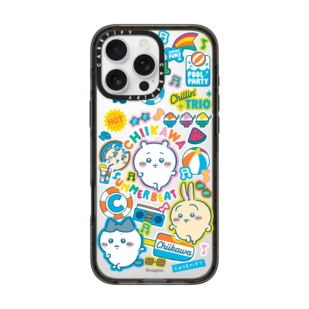 Japanese Cartoon ChiiKawa Transparent Phone Case | ChiiKawa Hachiware Usagi Summer Time Party - iPhone Case 12 13 14 15 16 17 Pro Promax