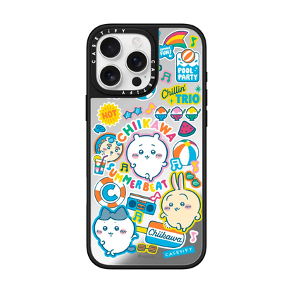 Japanese Cartoon ChiiKawa Mirror Phone Case | ChiiKawa Hachiware Usagi Summer Time Party - iPhone Case 12 13 14 15 16 17 Pro Promax