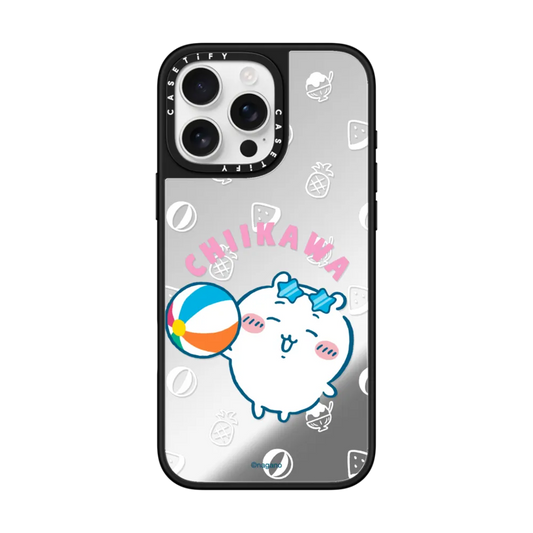 Japanese Cartoon ChiiKawa Mirror Phone Case | ChiiKawa Hachiware Summer Pool Party - iPhone Case 12 13 14 15 16 17 Pro Promax