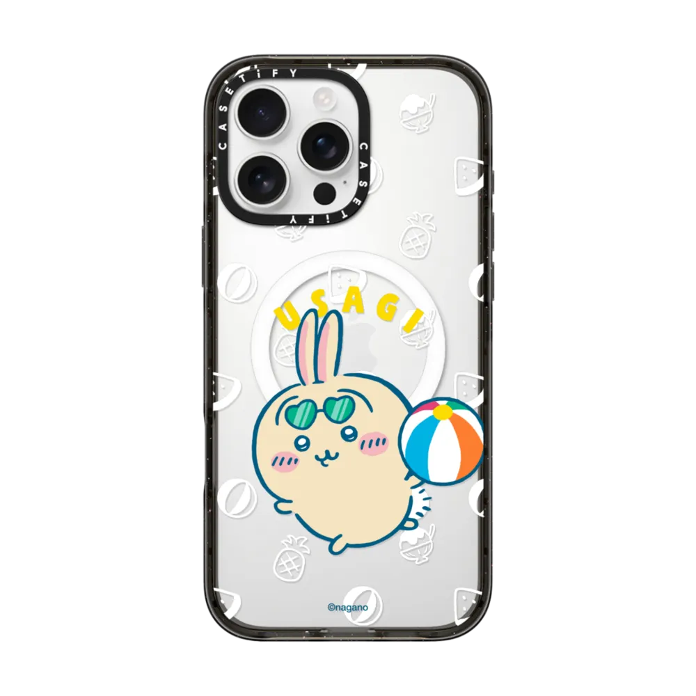 Japanese Cartoon ChiiKawa Transparent Phone Case | Usagi Shisa Summer Pool Party - iPhone Case 12 13 14 15 16 17 Pro Promax