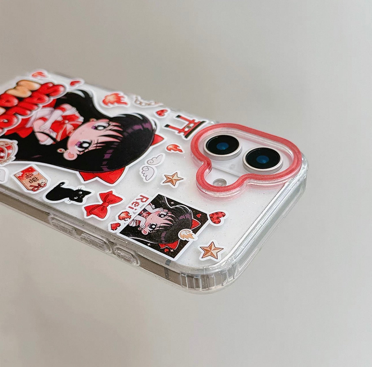 Japanese Cartoon Sailor Moon Gittler Colour Clear Case Version | Sailor Moon Mercury Mars Jupiter Venus - iPhone Case PLUS SE2 XS XR X 11 12 13 14 15 16 16e 17 17e Pro Promax 12mini 13mini