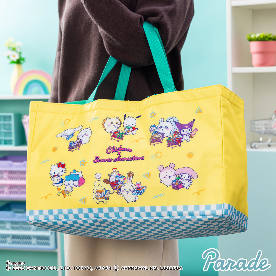 Japan ChiiKawa X Sanrio Series | ChiiKawa Hachiware Usagi Momonga Shisa Crab Cute Icon Big Shopping Bag - Kawaii items Room Decoration