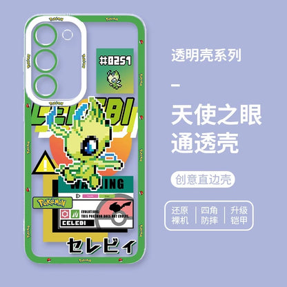 Japan Cartoon Pokemon Game Pixel Version | Celebi Xerneas Zekrom Reshiram Latios Latias Gardevoir Garchomp - Phone Case Samsung Galaxy S26 S25 S24 S23 S22 S21 FE Ultra Edge