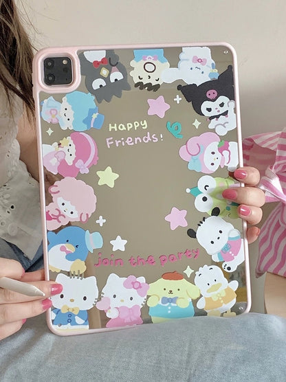 Japanese Cartoon Sanrio Happy Friends Join The Party Mirror Style - iPad Air 4 / iPad Pro