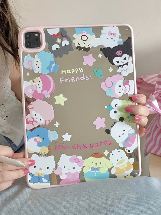 Japanese Cartoon Sanrio Happy Friends Join The Party Mirror Style - iPad Air 4 / iPad Pro