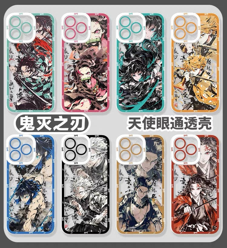 Japanese Anime Kimetsu no Yaiba Demon Slayer Fighting Style | Tanjiro Nezuko Muichiro Zenitsu Inosuke Sanemi Gyoumei Yoriichi Tsugikuni - iPhone Case PLUS SE2 XS XR X 11 12 13 14 15 16 16e 17 17e Pro Promax 12mini 13mini
