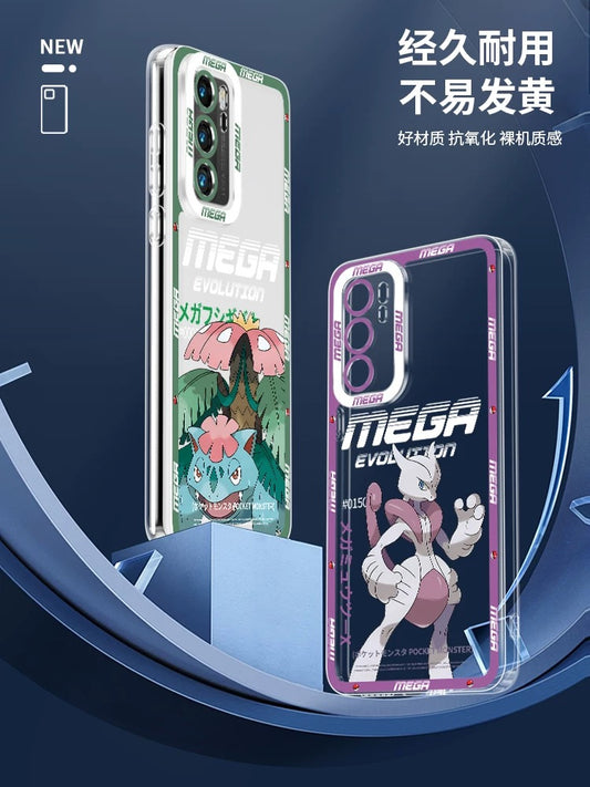 Japan Cartoon Pokemon Mega Evolution | Gardevoir Blaziken Gyarados Mewtwo Y Steelix Kyogre Alakazam Sceptile - Phone Case Samsung Galaxy S26 S25 S24 S 23 S22 S21 FE Ultra Edge