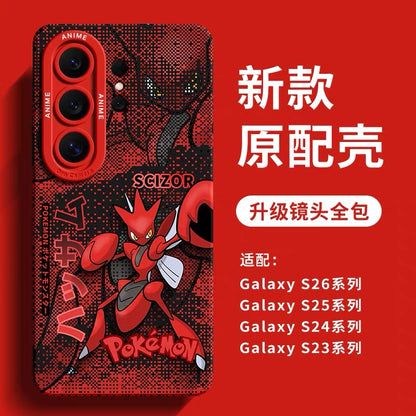 Japanese Cartoon Pokemon Silicone Case Digital Background Version | Arceus Rayquaza Groudon Scizor Kyogre Blastoise Venusaur - Phone Case Samsung Galaxy S26 S25 S24 S23 FE Ultra Edge