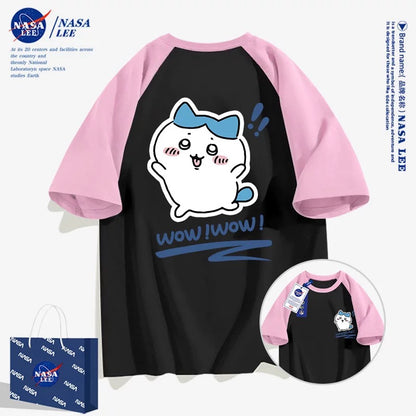 Japanese Cartoon ChiiKawa Casual Style T-Shirt Series | Hachiware Wow Front & Back 2 - Kawaii Fashion Items