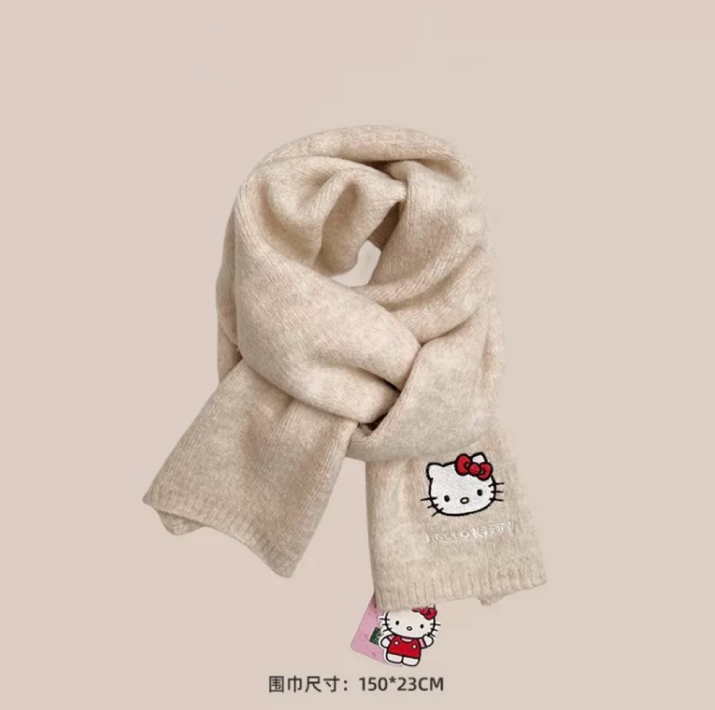 Sanrio Simple Casual Design Warm Scarf | Hello Kitty - Made with