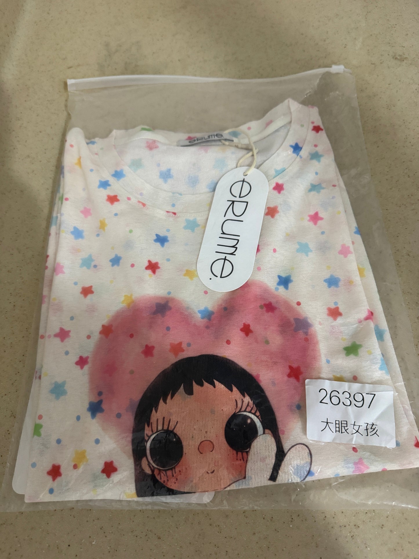 Korean Fashion Cute Animals Style Long-sleeved Sun Protection T-Shirt Series | Little Girl Yuk with Rabbit and Rainbow Stars & Heart - Kawaii Fashion Items