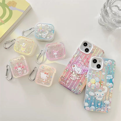 Japanese Cartoon Dreamy Pastel Colour Hello Kitty My Melody Kuromi Cinnamoroll Pompompurin AirPods AirPodsPro AirPods3 Case