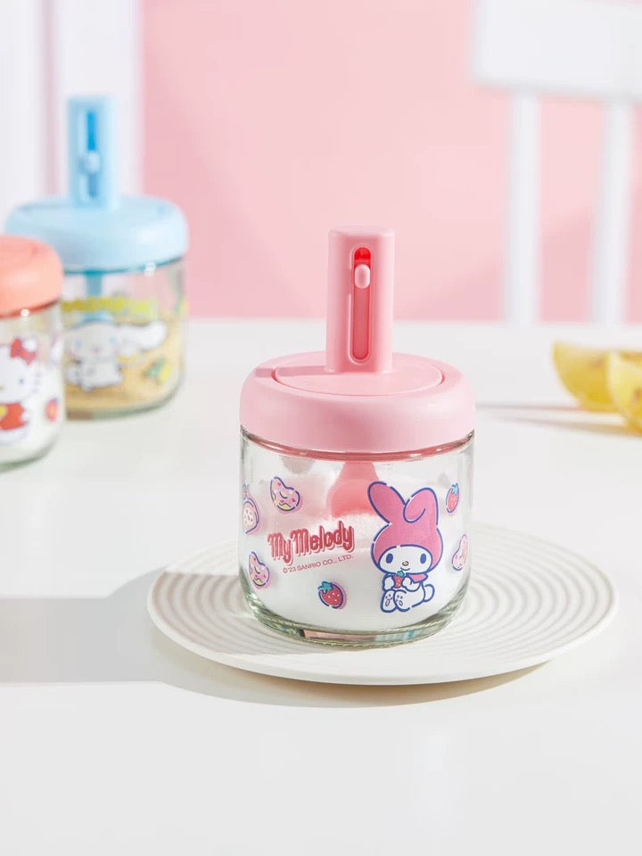 Sanrio Glass Condiment Bottles Cruet Jar | Hello Kitty My Melody Kuromi Cinnamoroll - Kitchenware Kitchen