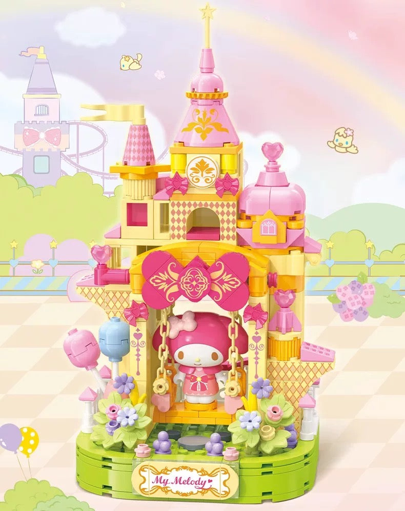 Top Toy x Sanrio Colorful Amusement Park Fair Rides | My Melody Happy Swings Castle - Building Blocks Toy Collections