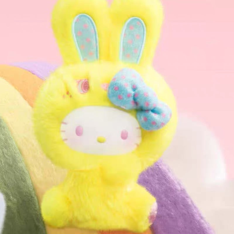 TOPTOY x Sanrio Hello Kitty | Rainbow Rabbit Series - Plush Vinly Keychain Pendant Blind Box