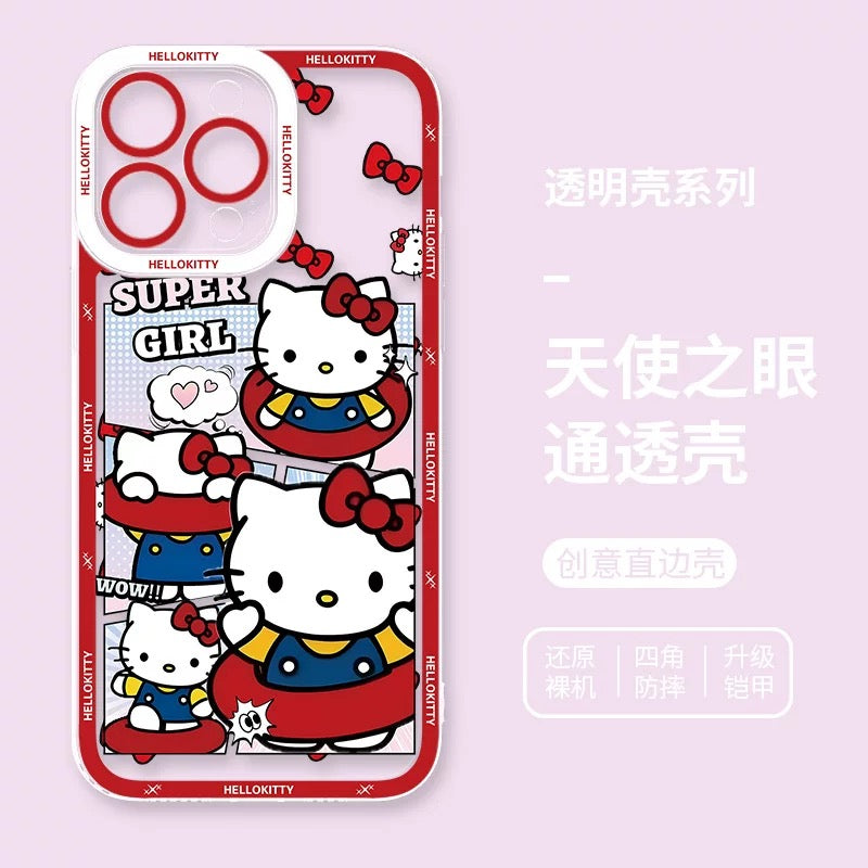 Japanese Cartoon Hello Kitty | Vintage Kitty Pink Version - iPhone Case PLUS SE2 XS XR X 11 12 13 14 15 16 16e 17 17e Pro Promax 12mini 13mini