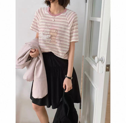 Korean Fashion Cute Animals Style T-Shirt Series | Vintage Bear & Rabbit Teddy - Kawaii Fashion Items