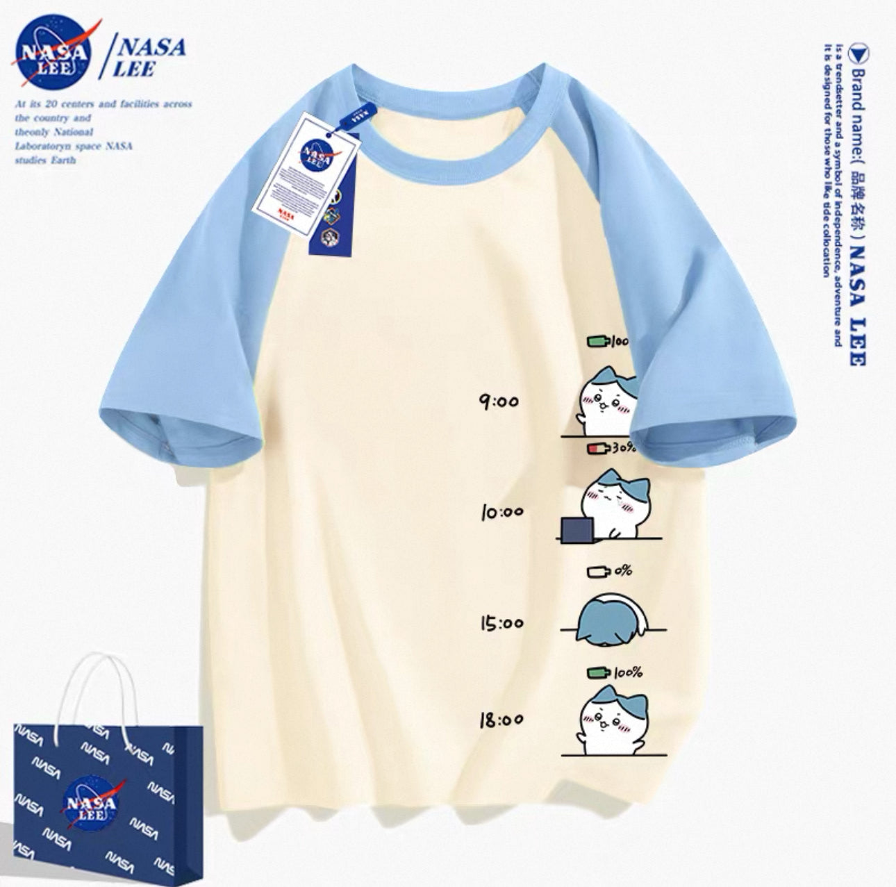 Japanese Cartoon ChiiKawa Casual Style T-Shirt Series | Hachiware Working Time 2 - Kawaii Fashion Items