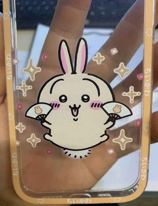 Japanese Cartoon Chiikawa Usagi Big Face 4 Styles Soft iPhone Case PLUS SE2 XS XR X 11 12 13 14 15 16 Pro Promax 12mini 13mini KawaiiGiftLand