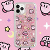 Japanese Cartoon Pink Monster Starkabi UFO Pink Glitter QuickSand iPhone Case 6 7 8 PLUS SE2 XS XR X 11 12 13 14 15 16 Pro Promax 12mini 13mini