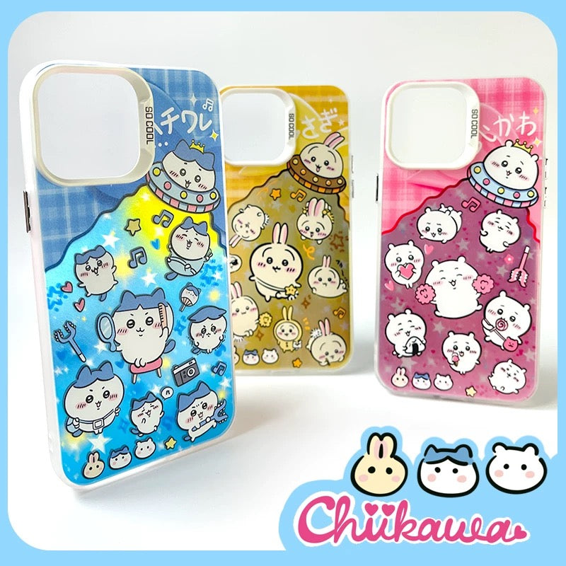 Japanese Cartoon ChiiKawa Hachiware Usagi UFO Laser - iPhone Case 11 12 13 14 15 16 Pro Promax